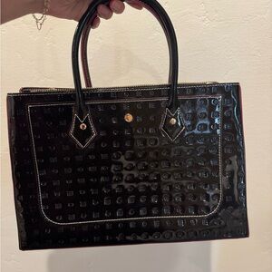 Arcadia Black Patent Leather Handbag